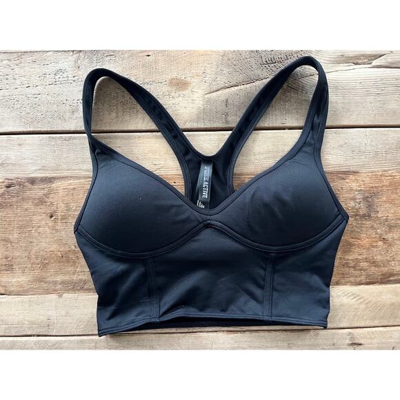 PINK Victoria's Secret Pure Black X-SMALL Ultimate Push Up Corset Sport Bra - Picture 1 of 2
